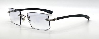 Chrome Hearts VELVEDERE SS-WEB-Vintage Rimless Wood Temple-New Custon Blue Zero Lenses