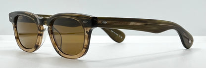 Garrett Leight LO-B BAMF 46-23 Premium Glass Sunglasses-Brown Fade – Full Kit-New