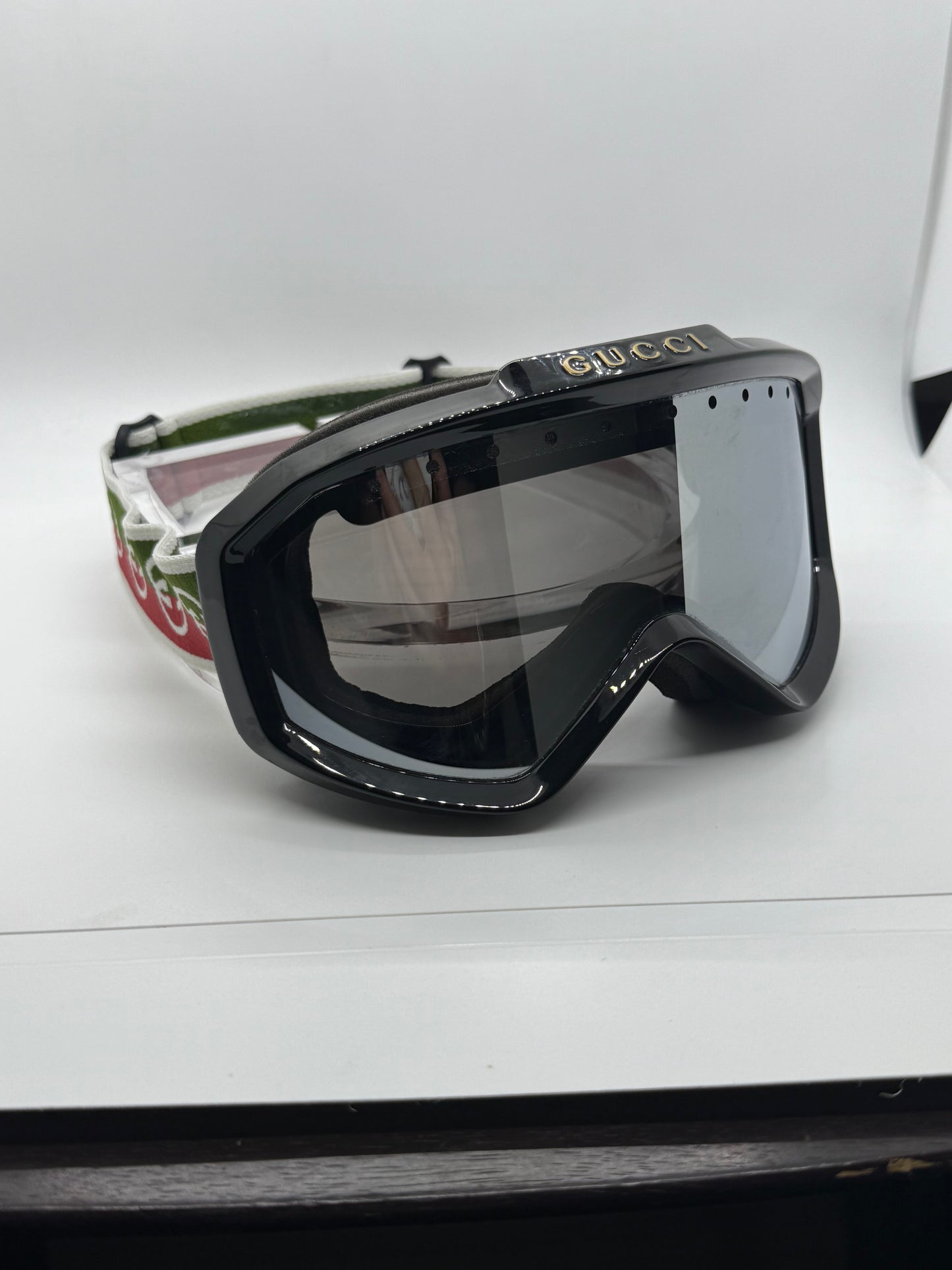 Gucci Web Stripe Ski Goggles-Black GG Logo-Deadstock Full KitaAlpine Capsule-Rare