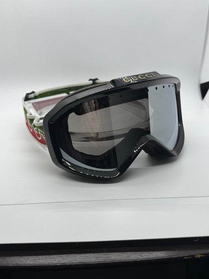Gucci Web Stripe Ski Goggles-Black GG Logo-Deadstock Full KitaAlpine Capsule-Rare