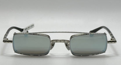 Brand New Philippe V X2 Titanium Rectangle Glasses | Yellow Lenses | Mirrored Silver Clip-On | Made in Japan