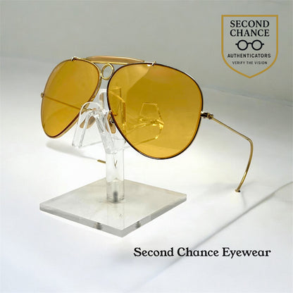 Bausch & Lomb Ray-Ban Shooter 62-8 Arista Gold Amber Mineral Glass-USA