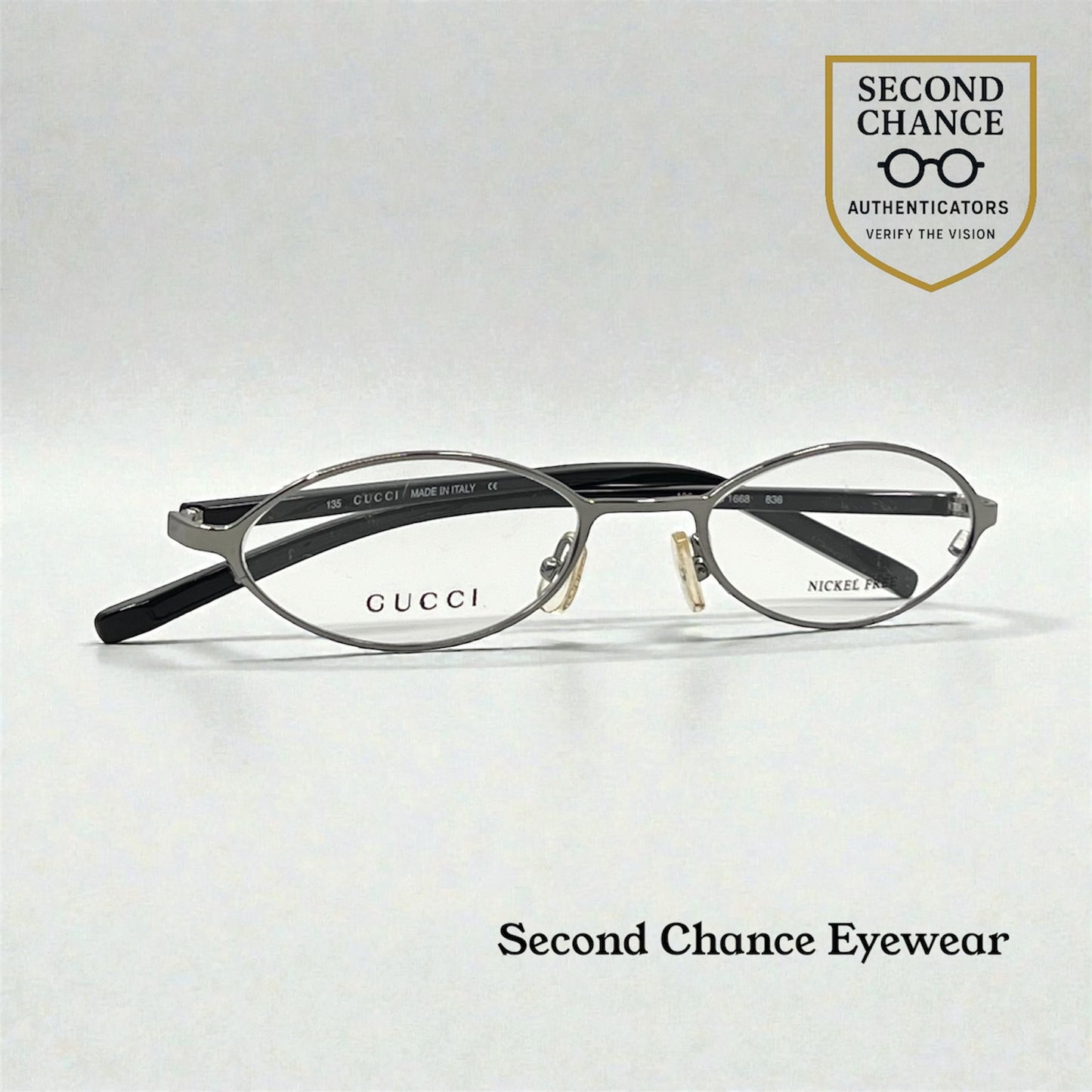Gucci GG 1668 B36 Oval Optical Frames-Y2K VINTAGE-Unworn-Italy-49mm