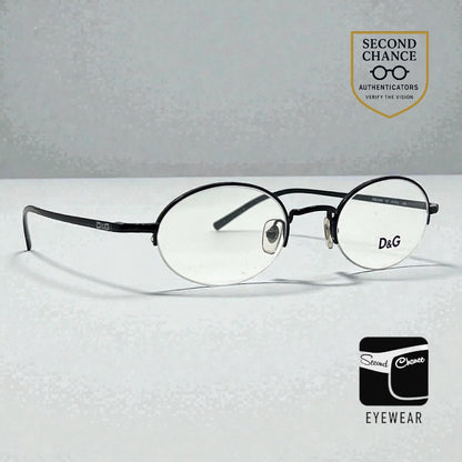 D&G Dolce & Gabbana 5058 01 m-Semi Rimless Oval Glasses Frame-UNWORN 47-21 135