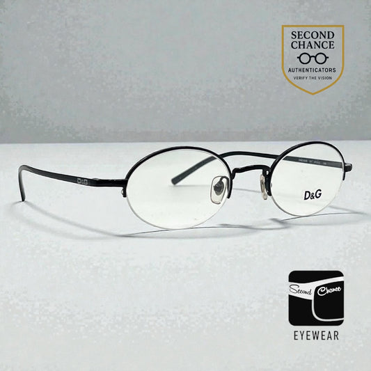 D&G Dolce & Gabbana 5058 01 m-Semi Rimless Oval Glasses Frame-UNWORN 47-21 135