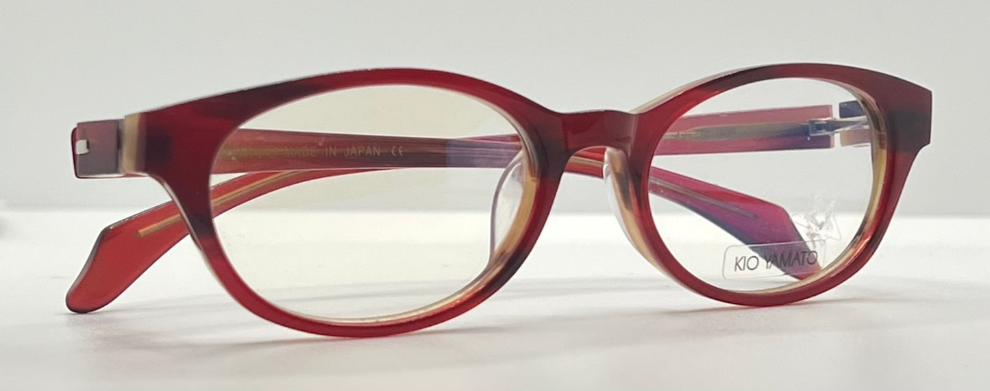 Kio Yamato KP-126U 49mm Red Oval Eyeglasses-New/Unworn-Japan Handmade