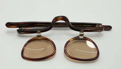 Vintage American Optical (AO) U.S.A. 5 1/2 Flip-Up Sunglasses - Tortoiseshell Frame