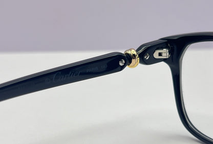 CARTIER PARIS Black Acetate Frames-UNWORN New/Old Stock-Factory Lenses-RX Ready