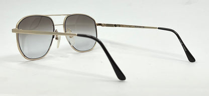 Studio 123-R-Flex Gold Aviator Sunglasses-New Gradient Custom Lenses-1970s Vintage