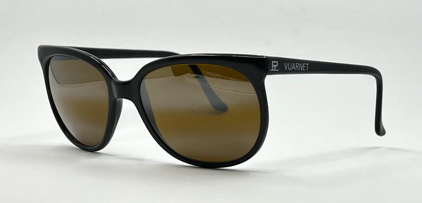 Vuarnet Pouilloux 4002 Vintage Sunglasses Black Brown Lenses-Made in France