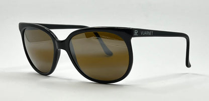 Vuarnet Pouilloux 4002 Vintage Sunglasses Black Brown Lenses-Made in France