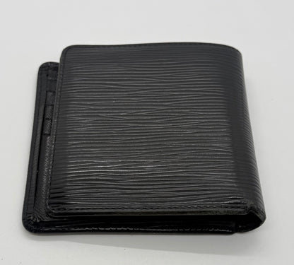 Louis Vuitton Epi Leather Bifold Wallet-Black Noir-LV Authentic