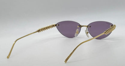 Cartier Clash de Cartier CT0543S 004 Gold Rimless Sunglasses-ZEISS Purple Lenses