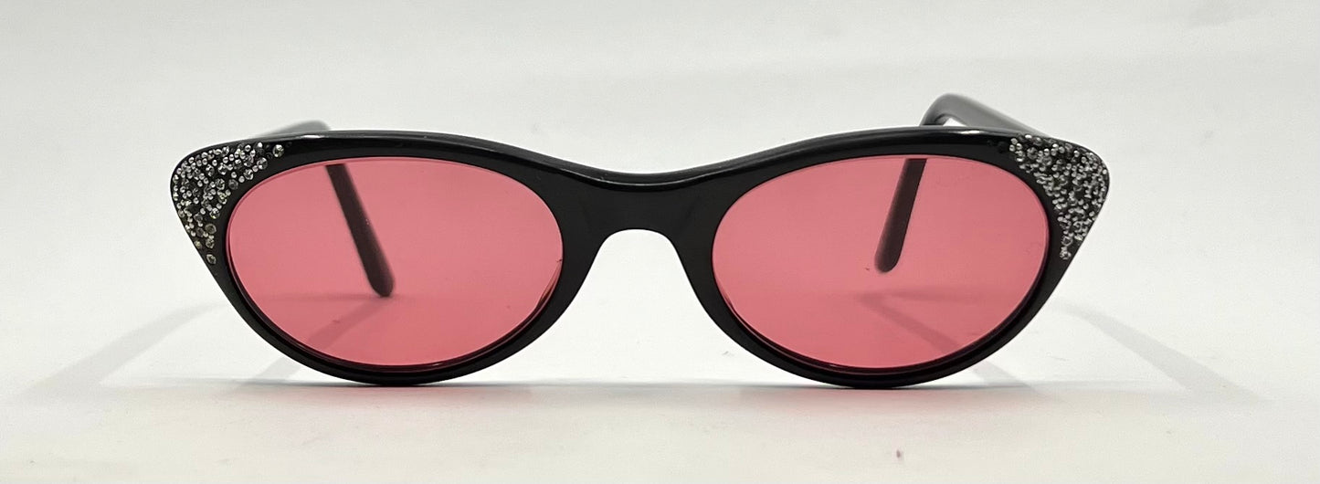 LIBERTY USA Vintage Cat Eye Sunglasses-New Rose Tinted Custom Lenses 1950s