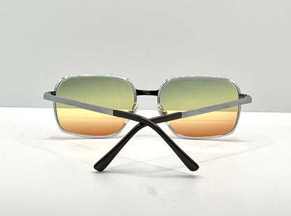 FAIRFIELD FO66-Vintage Sunglasses-Chrome Frame w/New, Custom Tri-Gradient Lenses-Deadstock-France 66mm