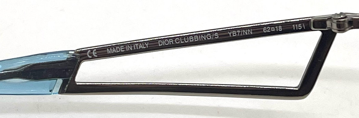 Dior Clubbing/S Vintage Y2K Vintage Silver/Blue Sunglasses-Unworn-Rare Italy