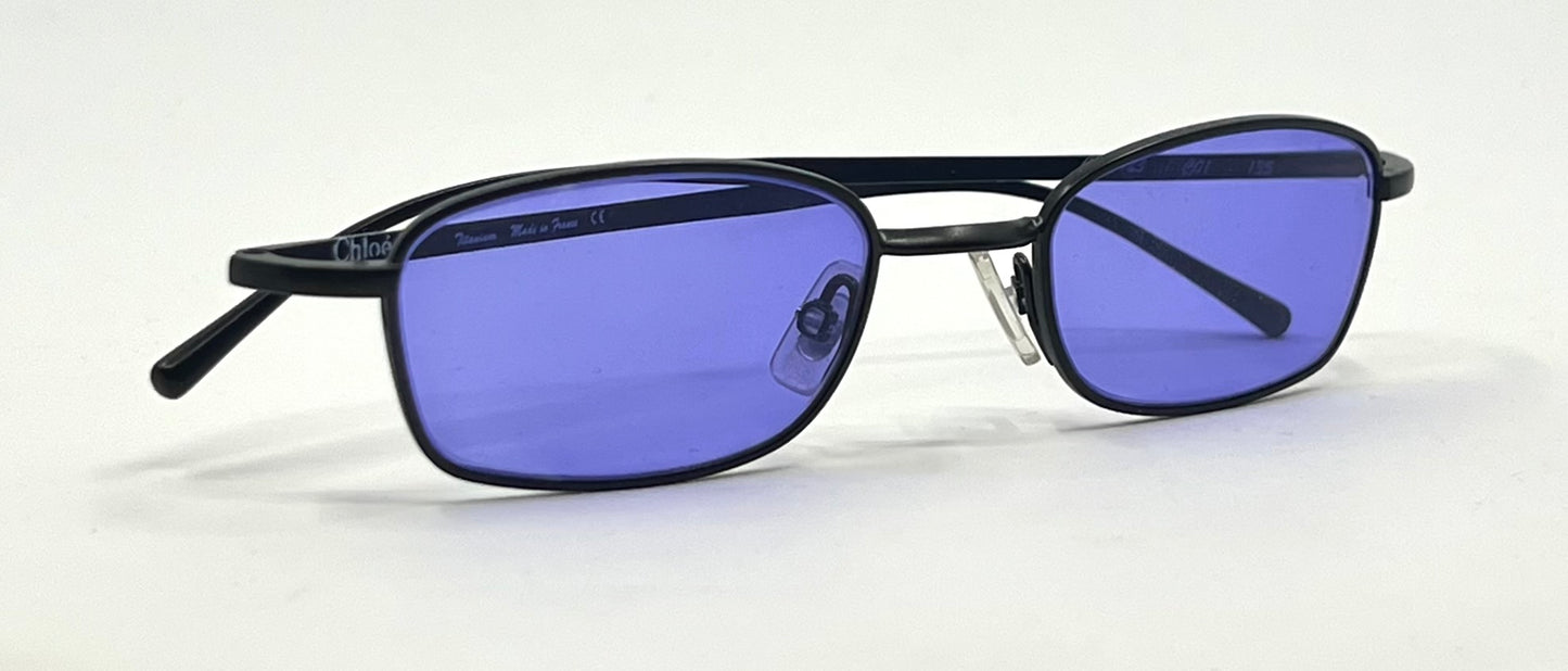 Chloé CL 1123 Titanium Sunglasses-Violet Second Chance Customs Lenses-UNWORN