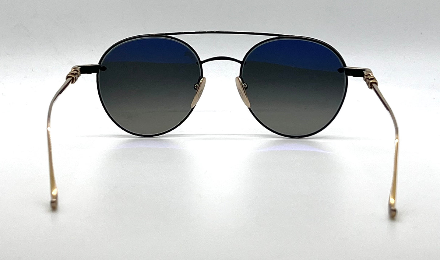 Chrome Hearts Bubba-A Black Gold Titanium ZEISS Aviator Sunglasses Case Cloth Japan