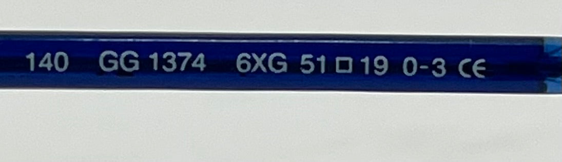 Gucci GG1374 6XG Blue Oval Y2K Sunglasses-New Gradient Custom Lenses-UNWORN