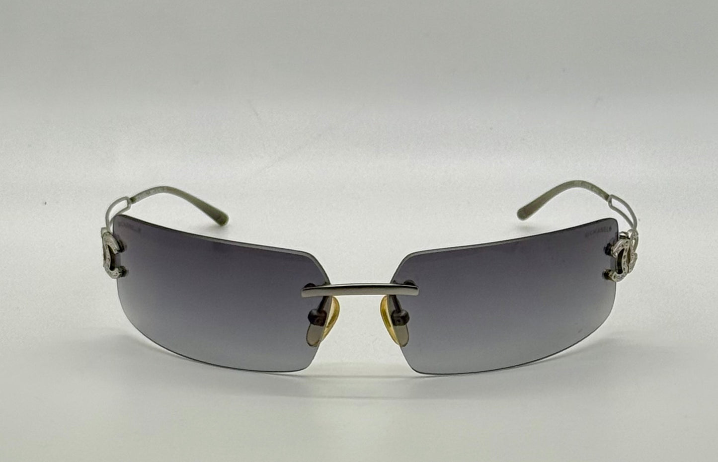 Chanel 4051-B Crystal CC Rimless Shield Sunglasses 170/76 Unworn Original Case