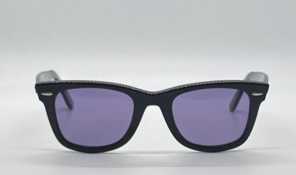 Ray-Ban RB5121 2000 Wayfarer Black w/ New Light Purple Custom Lenses–Full Kit