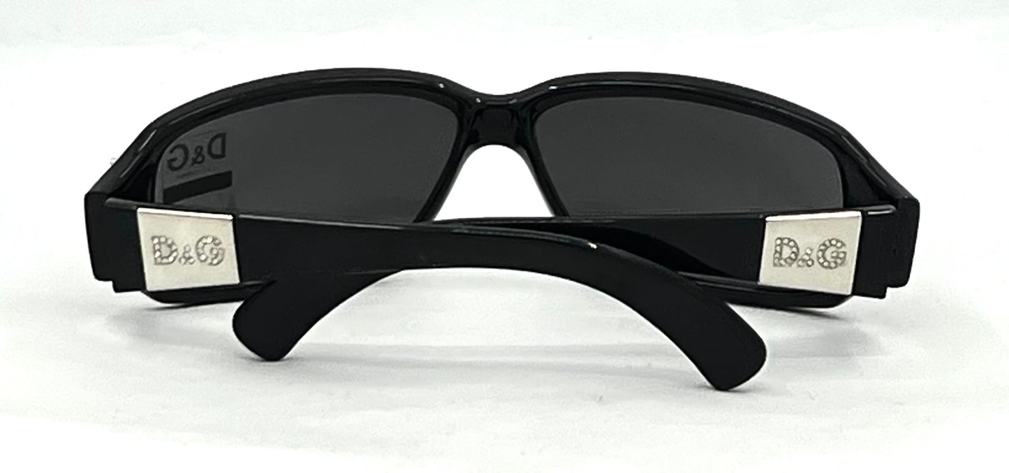 D&G 2165 VINTAGE Y2K Black Sunglasses 61-13 Unworn-Full Kit-Italy