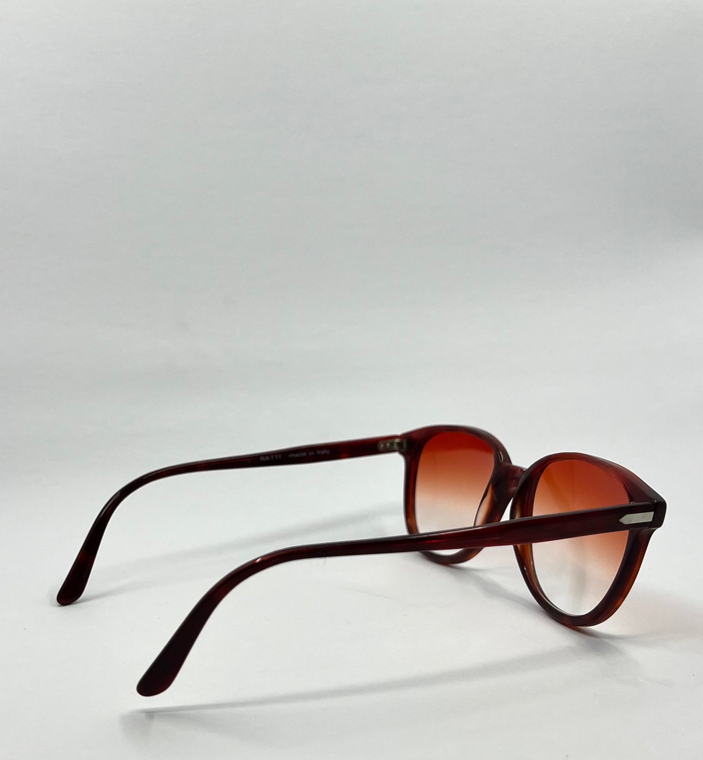 1980s Persol RATTI P 51/72 Vintage Sunglasses w/New Crimson Gradient Tinted Custom Lenses