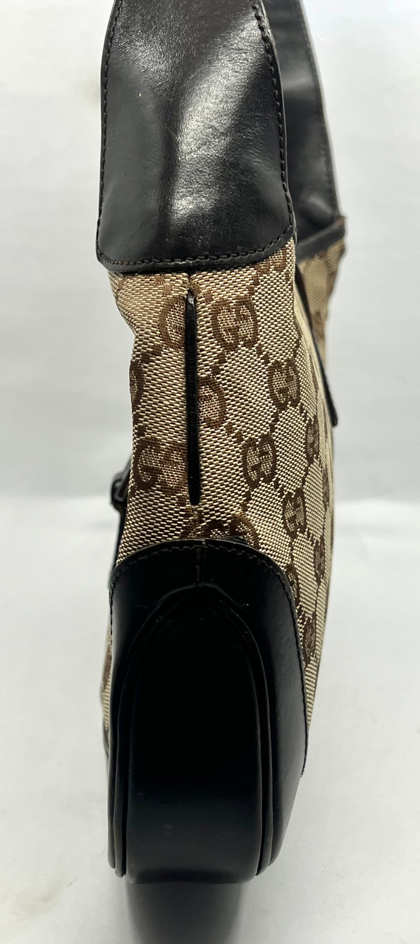 Gucci-Vintage Jackie GG Canvas Shoulder Bag-Green/Red Web-Italy