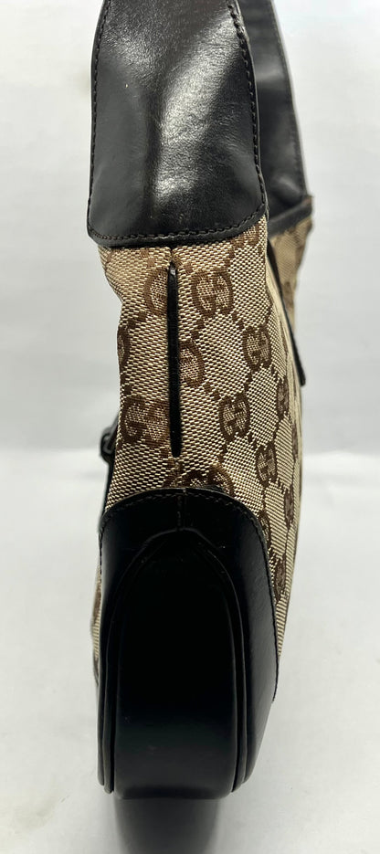 Gucci-Vintage Jackie GG Canvas Shoulder Bag-Green/Red Web-Italy