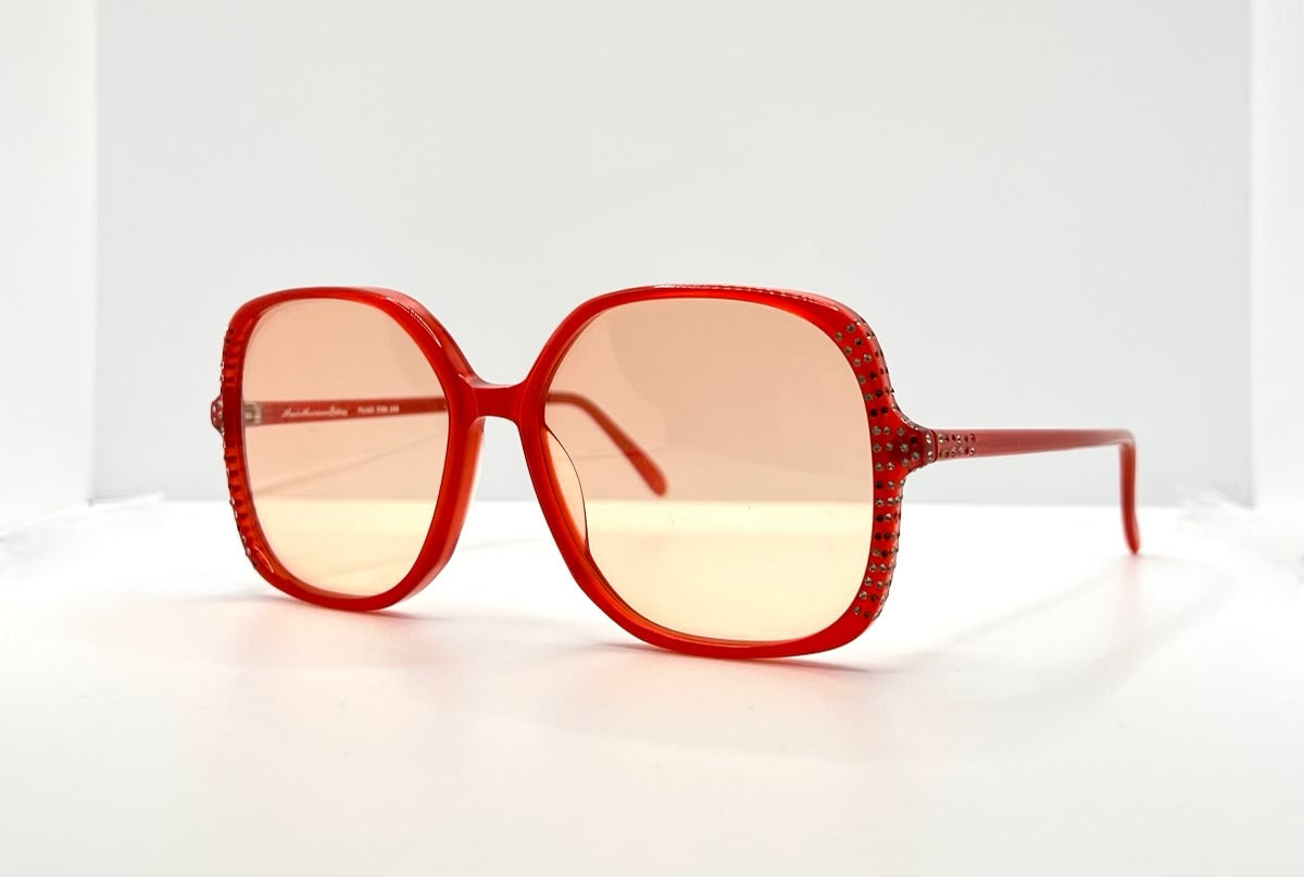 Anglo American Eyewear MOD. 11560X 20 – Red Oversized Sunglasses-Deadstock – All Original – Made in England