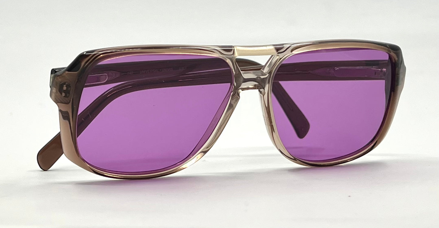 Universal Univis Bronzini-9 Vintage Sunglasses-New Purple Second Chance Custom Lenses