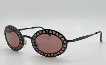 MOSCHINO M3089-S 53017 HEART CUTOUT SUNGLASSES-MADE IN ITALY-VINTAGE DEADSTOCK