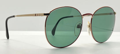 Silhouette M6039 VINTAGE Sunglasses-Gold/Red w/New Green Custom Lenses-54mm