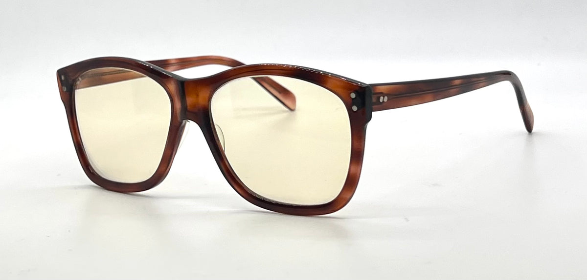 American Optical Vintage Tortoise Square Sunglasses-New Custom Yellow Lenses