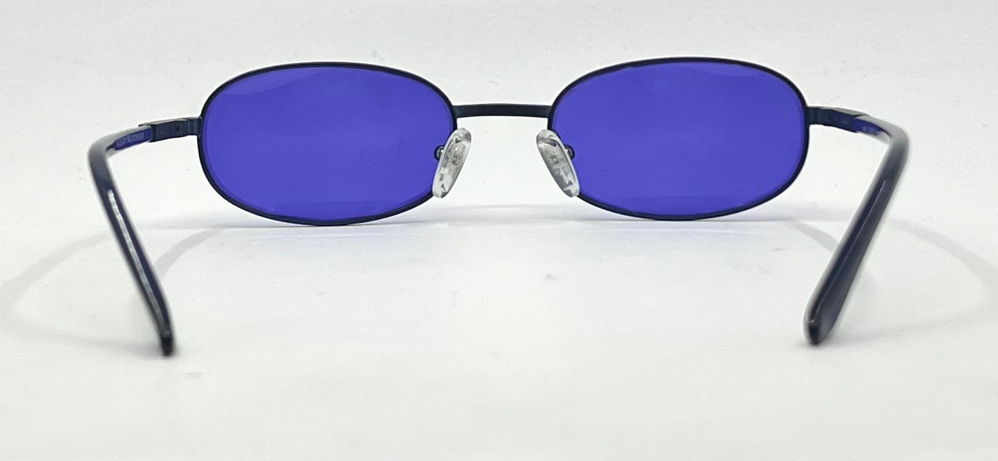 Gucci GG1374 6VE Y2K VINTAGE Oval Sunglasses-New Solid VIOLET/BLUE Custom Lenses