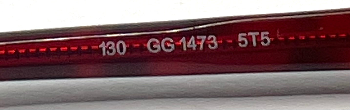 Gucci Oval Burgundy Sunglasses-New Solid Blue Second Chance Customs Lenses-Unworn