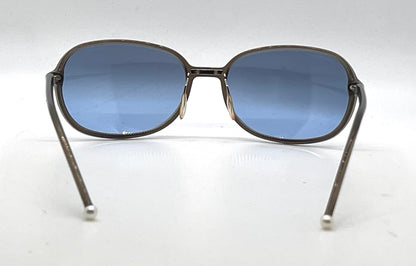 CHANEL 5040-H Smoky Brown Blue Lens Pearl Tip Sunglasses UNWORN Made in Italy