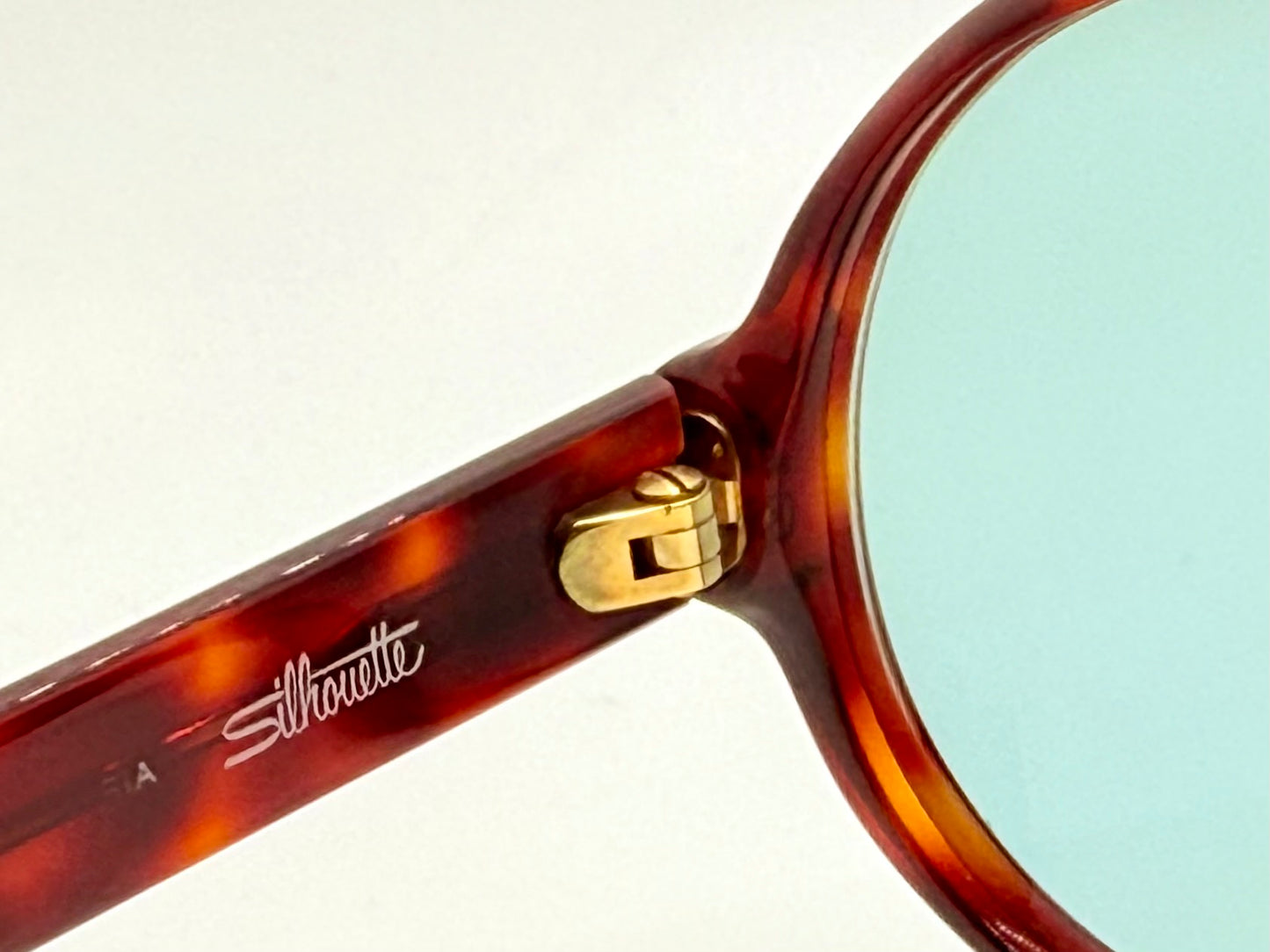 Vintage Silhouette M2095 Keyhole Aviator-Tortoise Acetate & Custom Aquamarine Lenses