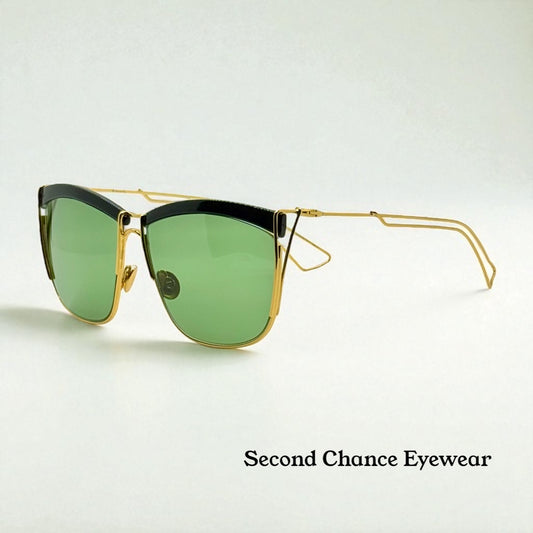 DiorSoElectric Rare Gold Green Sunglasses-Full Kit Authentic-Deadstock/New
