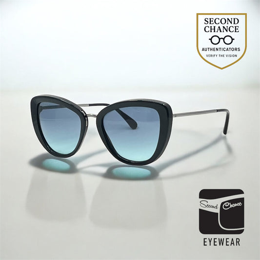 Chanel 5399 Cat Eye Sunglasses Blue Gradient Lenses Italy 53-19