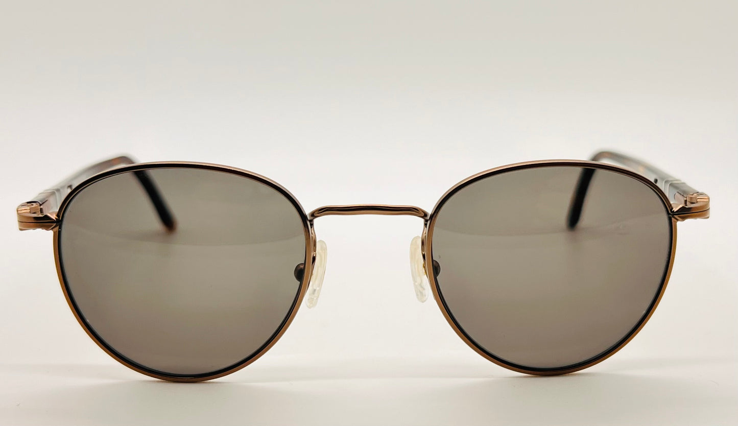 Persol PO2422S Brass Metal Sunglasses Fashioned with Brand New Custom Berko's Designs Blue/Grey Lenses