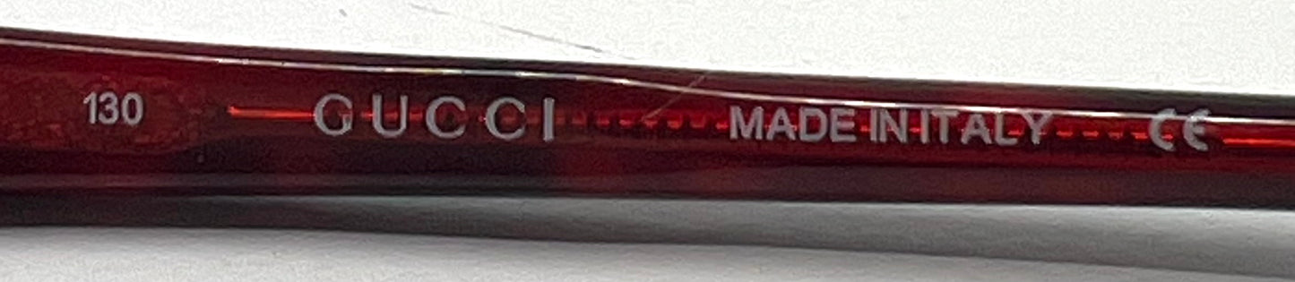 Gucci Oval Burgundy Sunglasses-New Solid Blue Second Chance Customs Lenses-Unworn