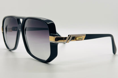 CAZAL LEGENDS 627 Col.001 Black & Gold Sunglasses w/Brand New Grey Gradient Lenses-59mm