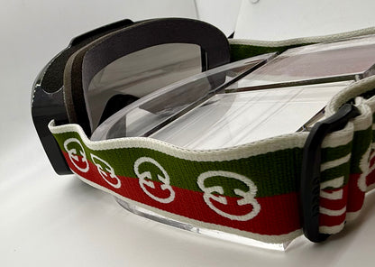 Gucci Web Stripe Ski Goggles-Black GG Logo-Deadstock Full KitaAlpine Capsule-Rare