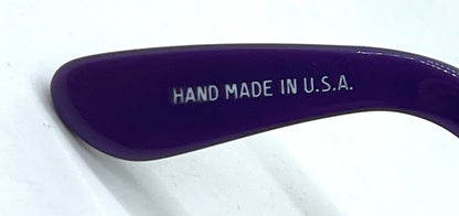 Vintage Handmade USA Purple Acetate Sunglasses Original B&L Green Lenses NOS
