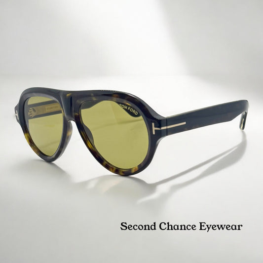 Tom Ford ICON COLLECTION TF1225 52N Sunglasses-Dark Havana w/ Green Lenses-Brand New Full Kit