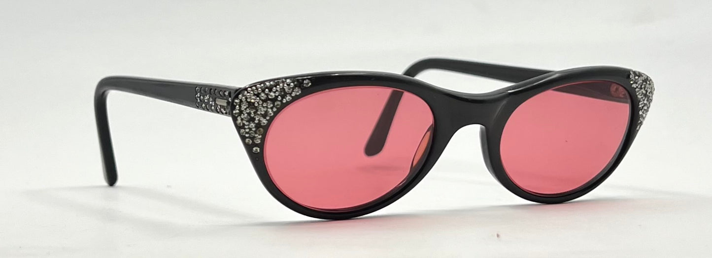 LIBERTY USA Vintage Cat Eye Sunglasses-New Rose Tinted Custom Lenses 1950s