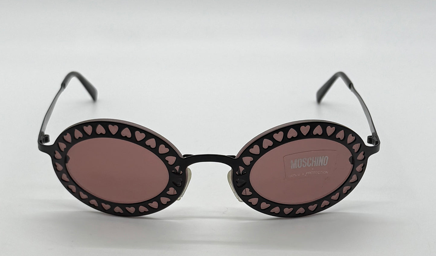 MOSCHINO M3089-S 53017 HEART CUTOUT SUNGLASSES-MADE IN ITALY-VINTAGE DEADSTOCK