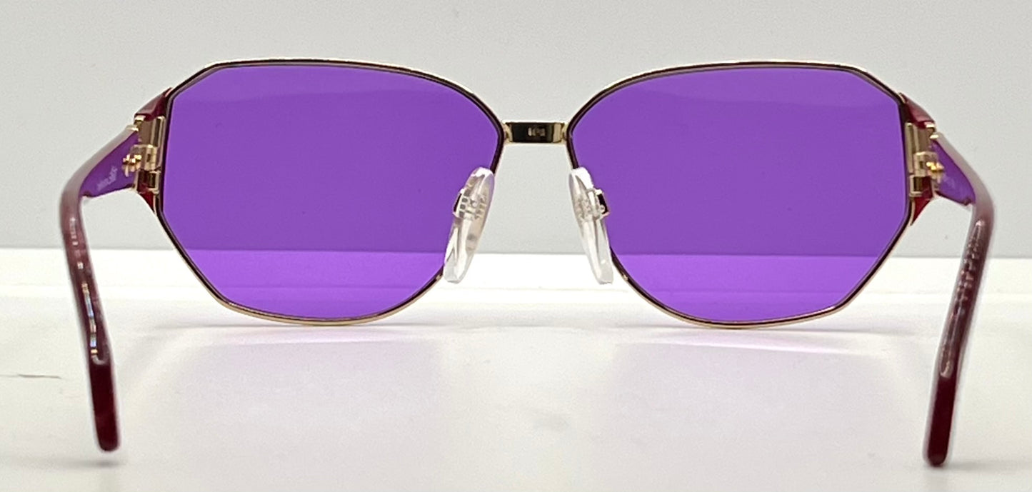 Silhouette M 6104 V 6055 Vintage Sunglasses w/New Solid Purple Custom Lenses-56mm-Unworn/NOS-Austria
