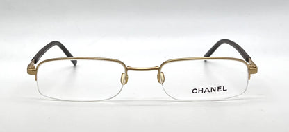 Chanel Gold Semi-Rimless Vintage-Eyeglasses 50-19 Unworn Italy